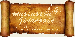 Anastasija Gidanović vizit kartica